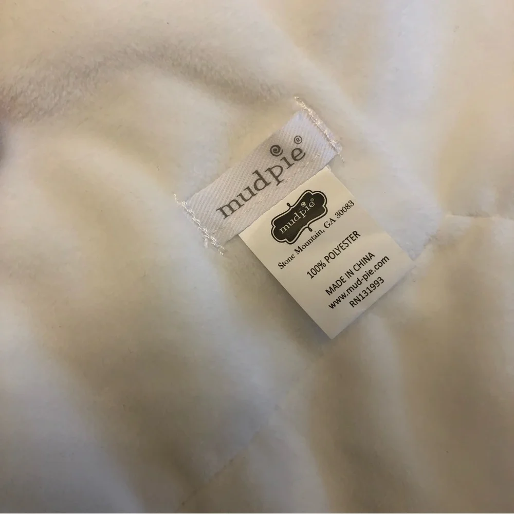 White Fluffy Mud Pie Baby Blanket